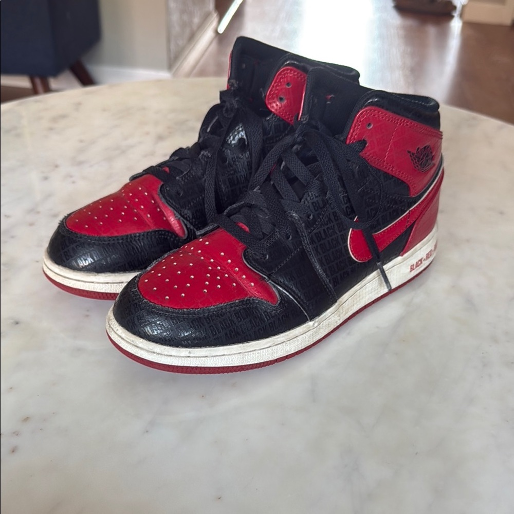 Nike Black and Red Air Jordan Sneakers